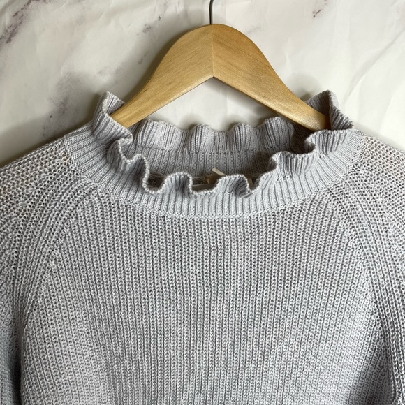 H&m Ruffled Ribbed Cropped Sweater - B47 - Picture 3 of 5